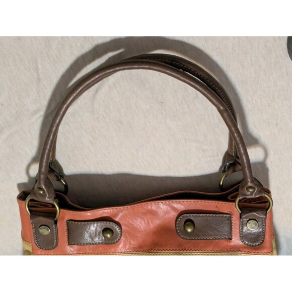 Liz Claiborne Liz & Co Axcess Striped Faux Leather Tote Shoulder Bag 16" X 12" - Picture 7 of 13